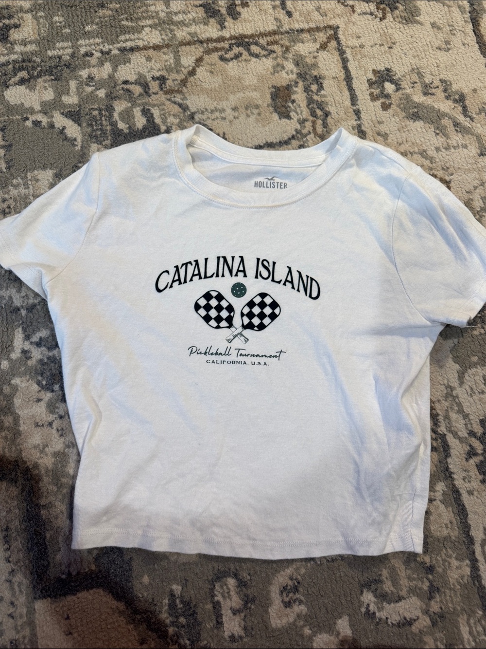 Hollister White Catalina Island Pickleball Graphic Tee